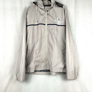 BEACON POINT | Men's Large Rain Jacket Windbreaker "Yellow Stone Nat Park" Beige